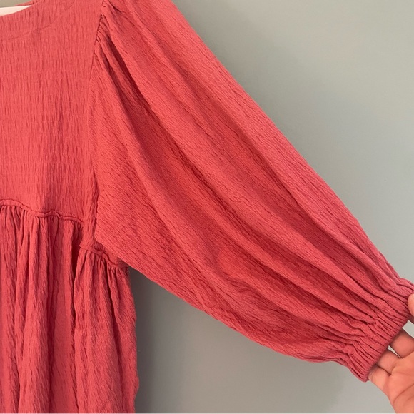 Free People Beach "Edie" Sumac Pocket Boho Babydoll Mini Dress - Picture 7 of 16